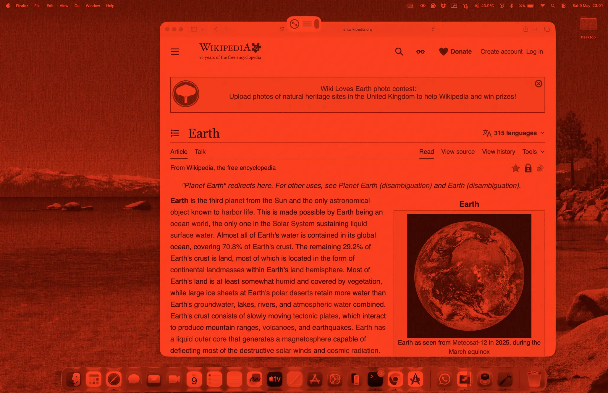The full-screen scramble as it appears through deep-red BlyndSyde glasses — fully readable